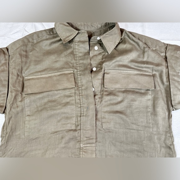 Banana Republic Olive Green Shirt Dress - Picture 6 of 12